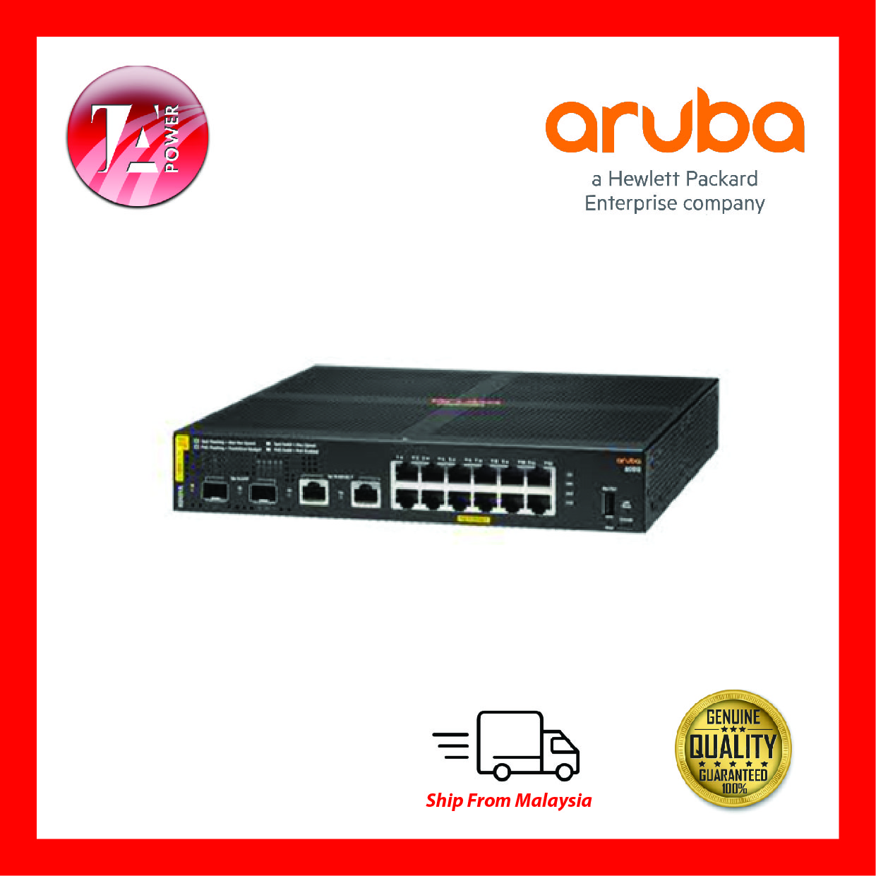 [LIMITED STOCK] Aruba 6000 12G CL4 2SFP 139W Switch (R8N89A) - TA Power